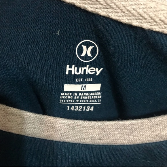 NWT Hurley ⚜️ Long Sleeved Baseball Tee Shirt - Picture 8 of 8